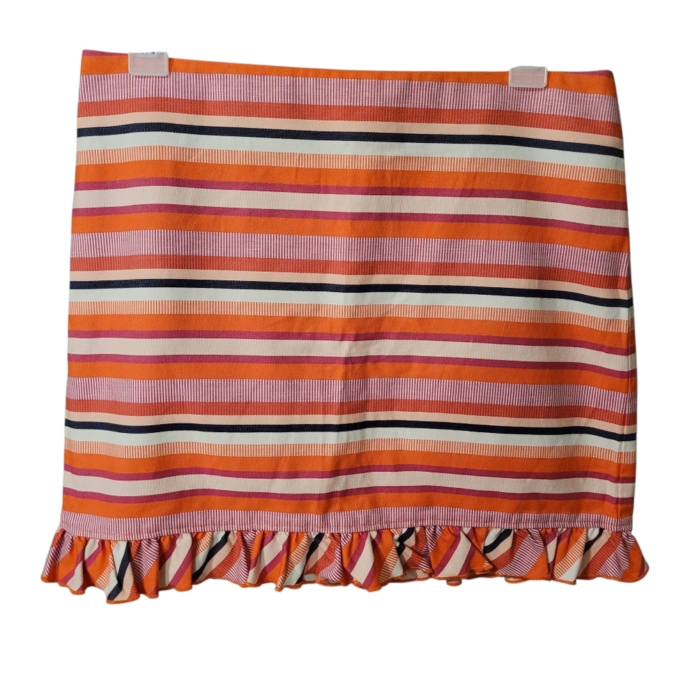 Trina Turk striped ruffle hem mini skirt - 8.           N9